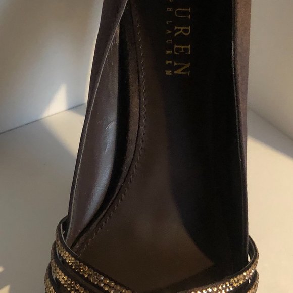 LAUREN by Ralph Lauren Open Toe Satin Heels - Picture 7 of 8